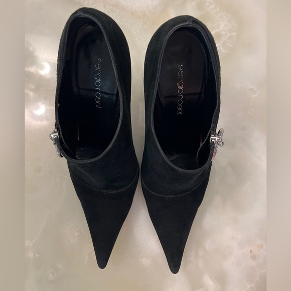 Vintage Sergio Rossi Black Pointed Heels - Size 35.5 - Picture 1 of 9